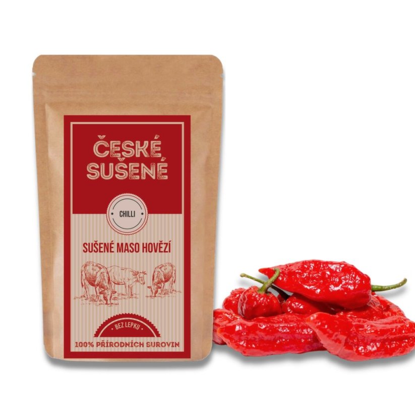 Sušené hovězí Chilli - Gramáž: 200g (4x balení 50g)