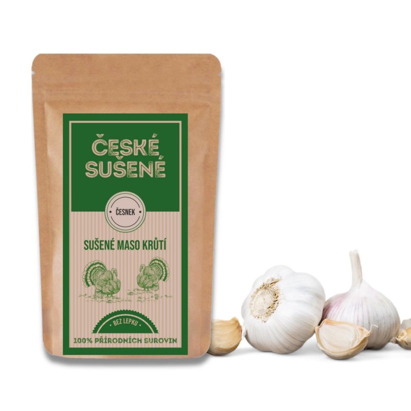 Sušené krůtí Česnek - Gramáž: 200g (4x balení 50g)